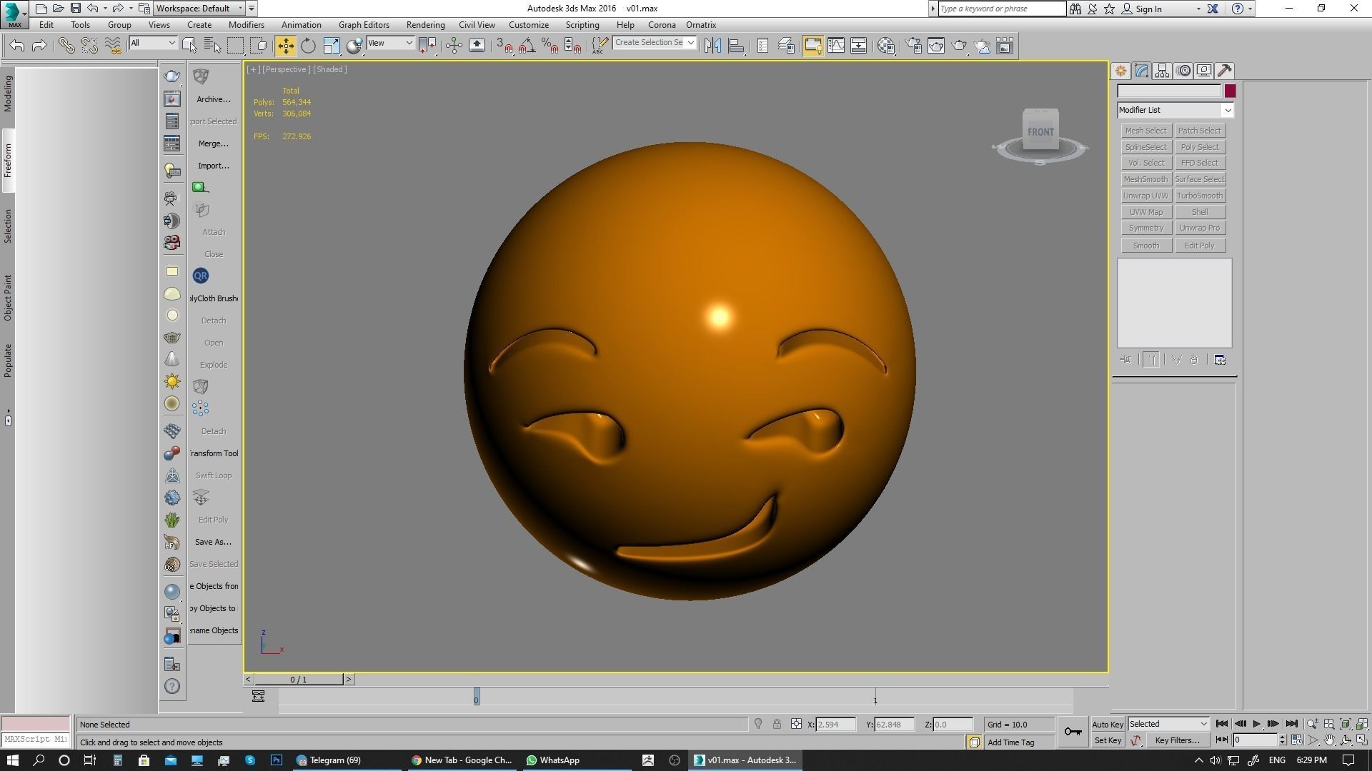 Emoji Smirking Face 3D model_6