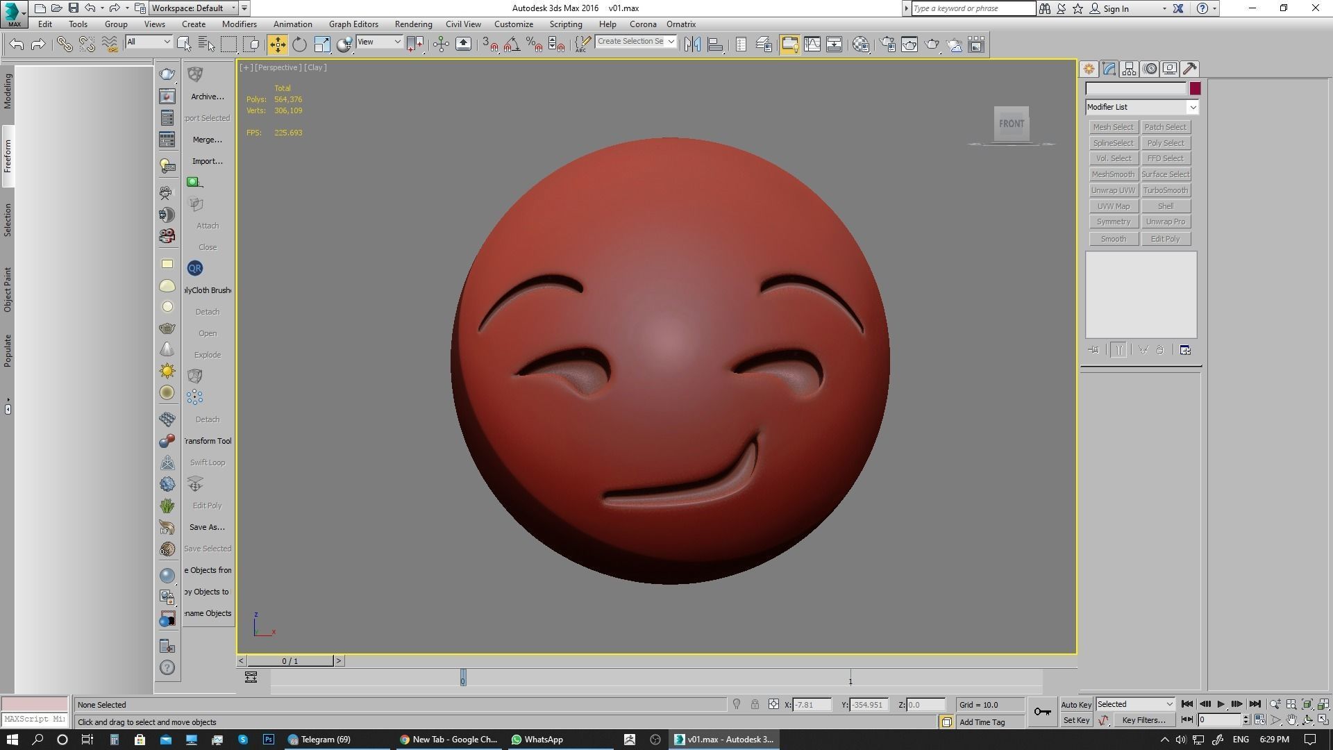 Emoji Smirking Face 3D model_16