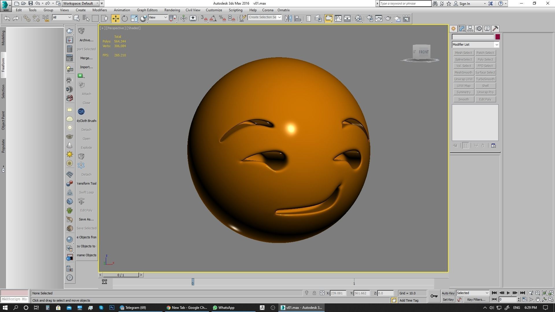 Emoji Smirking Face 3D model_9