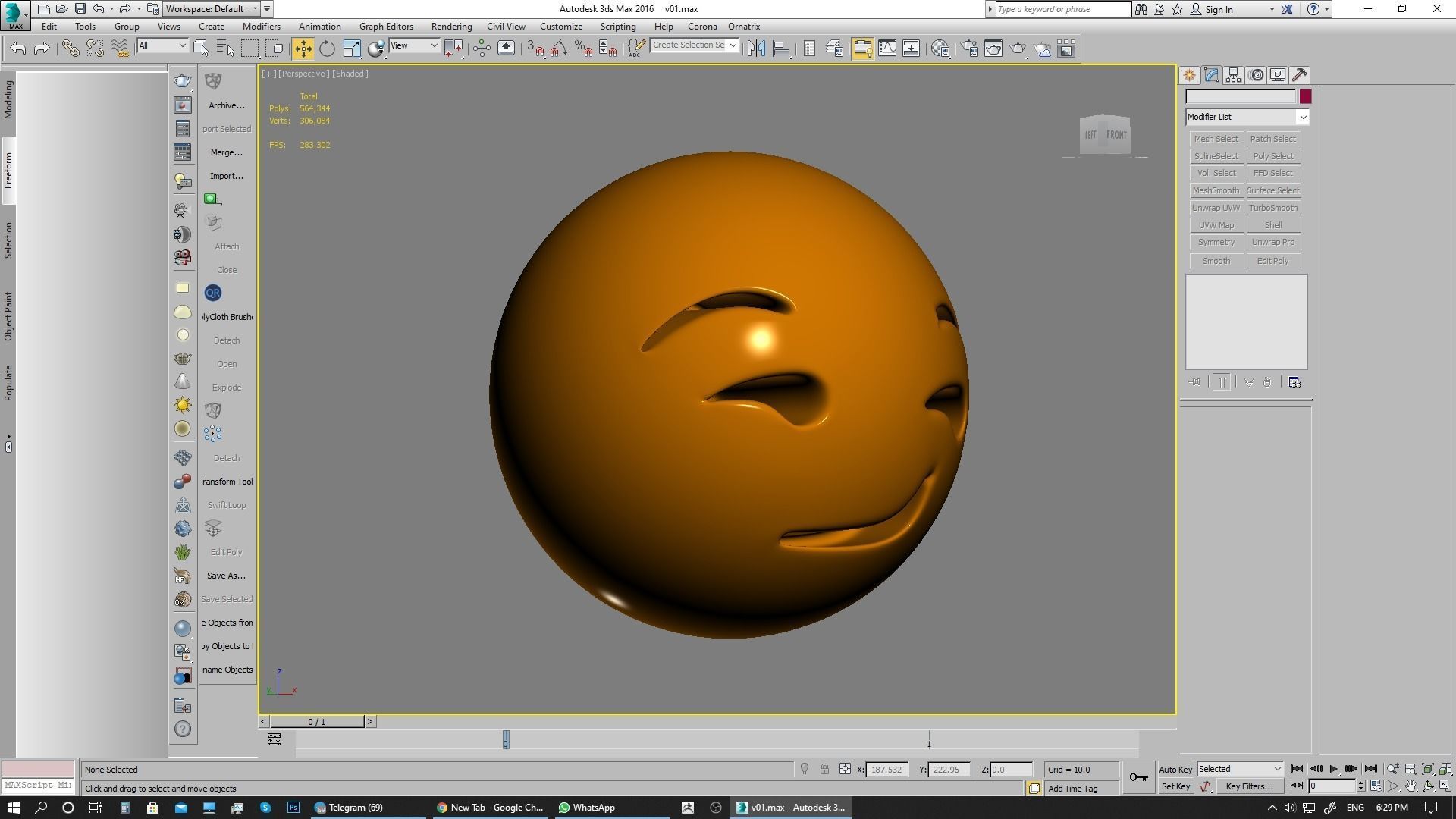 Emoji Smirking Face 3D model_11
