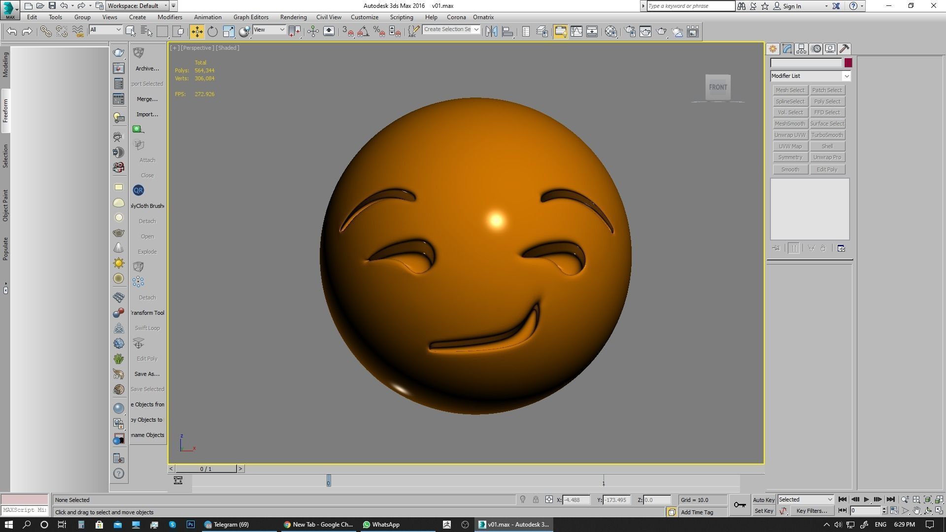 Emoji Smirking Face 3D model_5