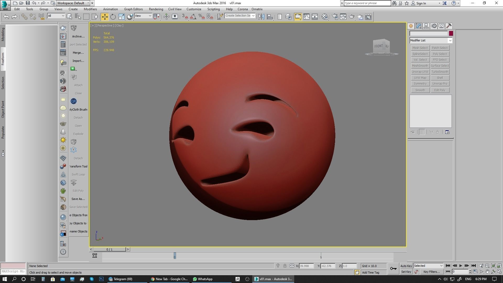 Emoji Smirking Face 3D model_20