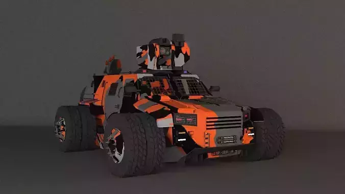 war truck orange rigged