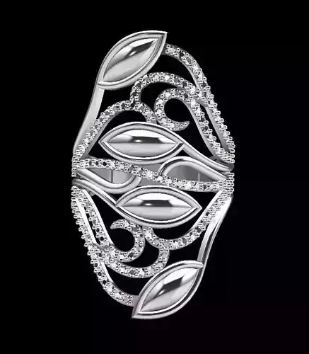 Diamond Ring 3D Print Model gold jewel