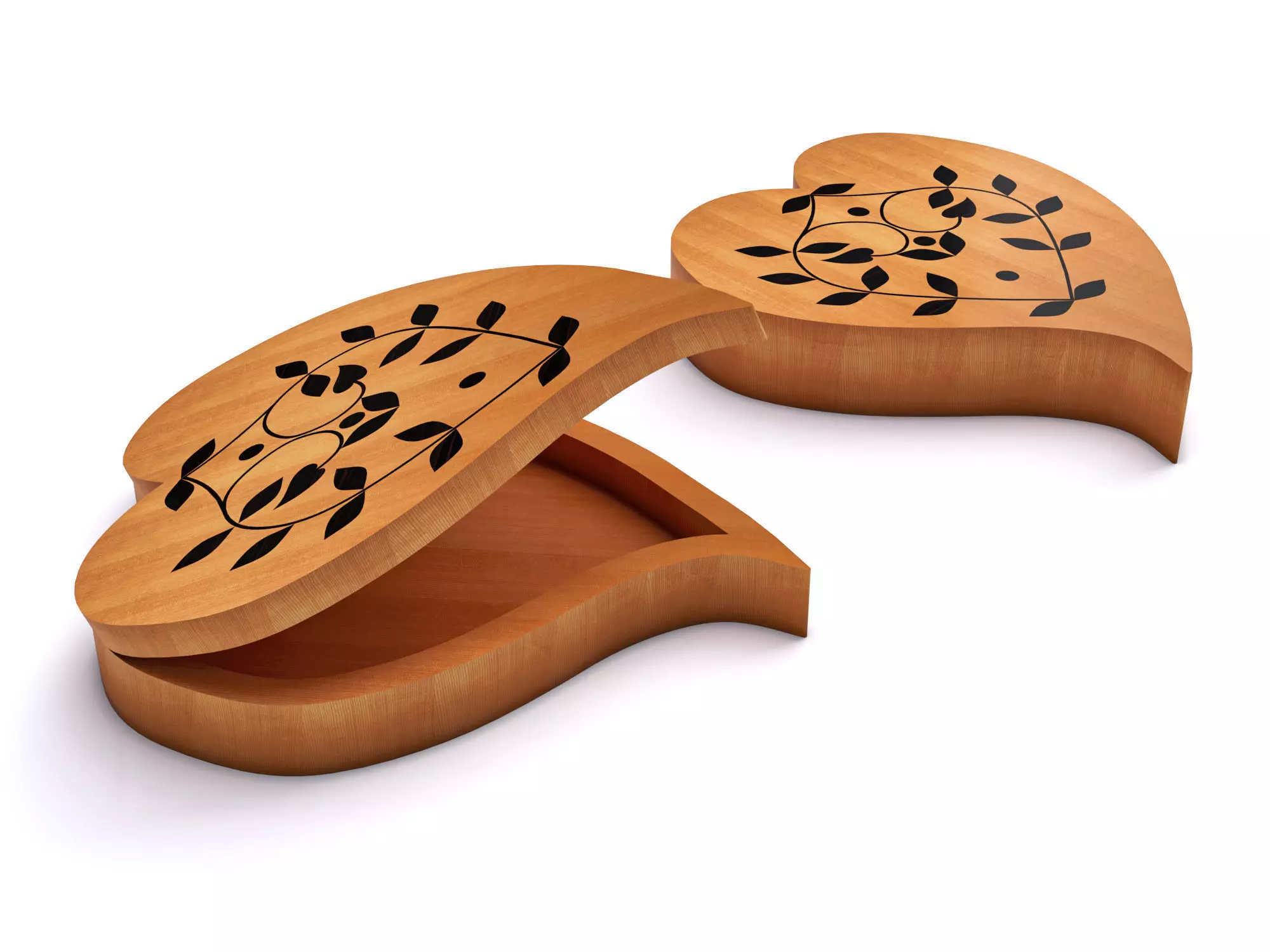 jewelry box wood 3D model_0