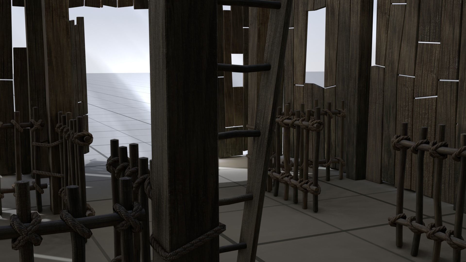 Wooden Barn Low-poly 3D model_16