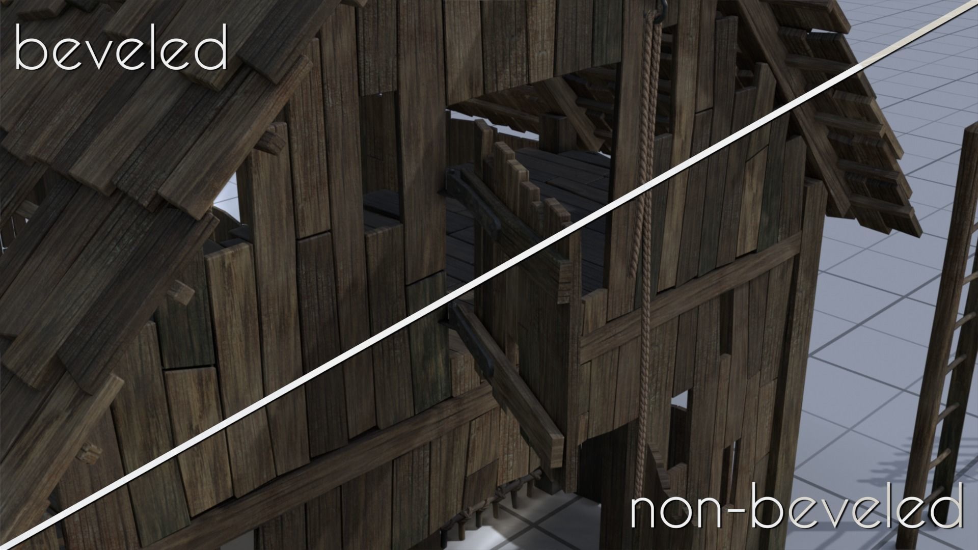 Wooden Barn Low-poly 3D model_19