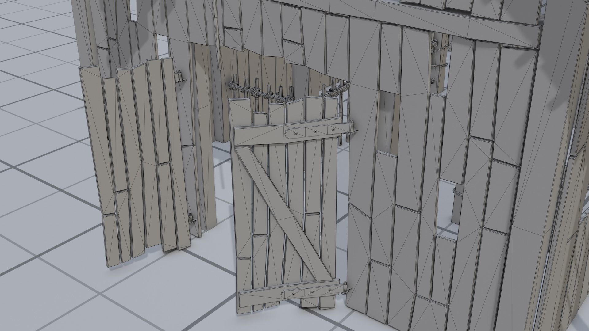 Wooden Barn Low-poly 3D model_7