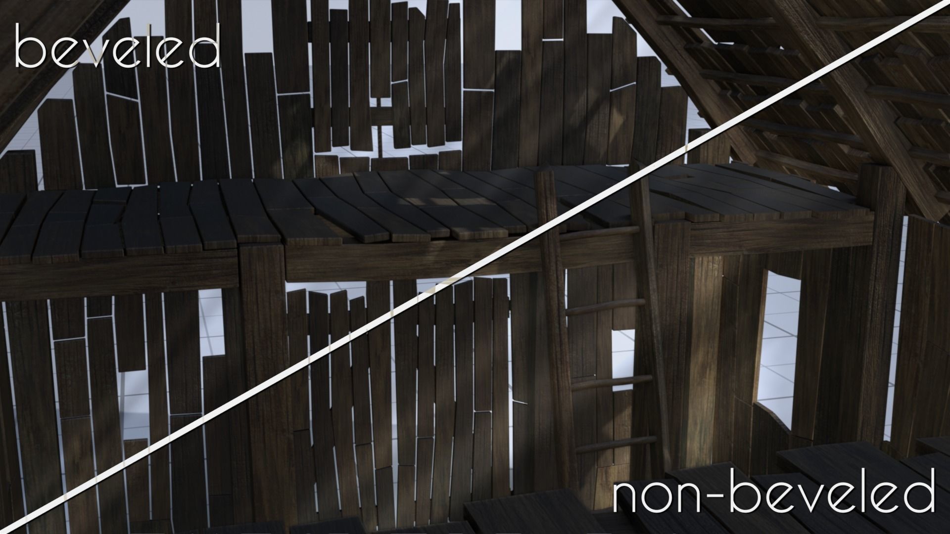 Wooden Barn Low-poly 3D model_20