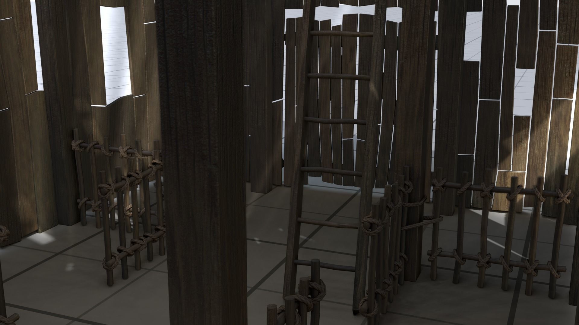 Wooden Barn Low-poly 3D model_14