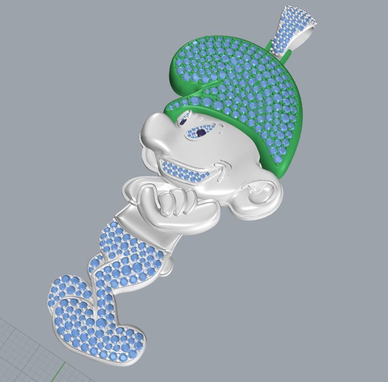 smurf pendant 57 3D print model_1