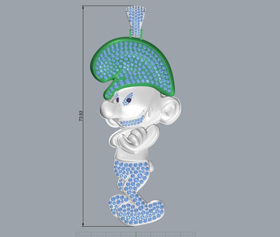 smurf pendant 57 3D print model_2