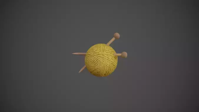 Yellow Yarn and Needles