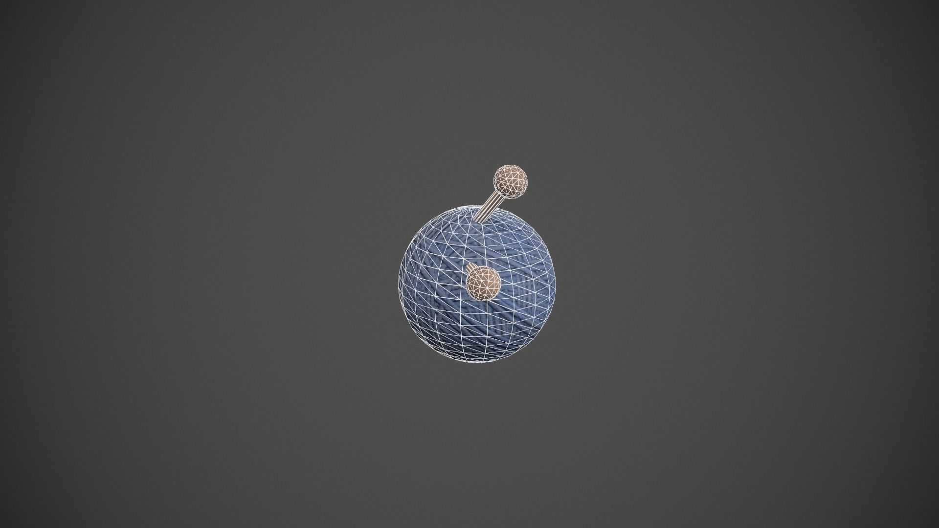 Blue Yarn and Needles Low-poly 3D model_13