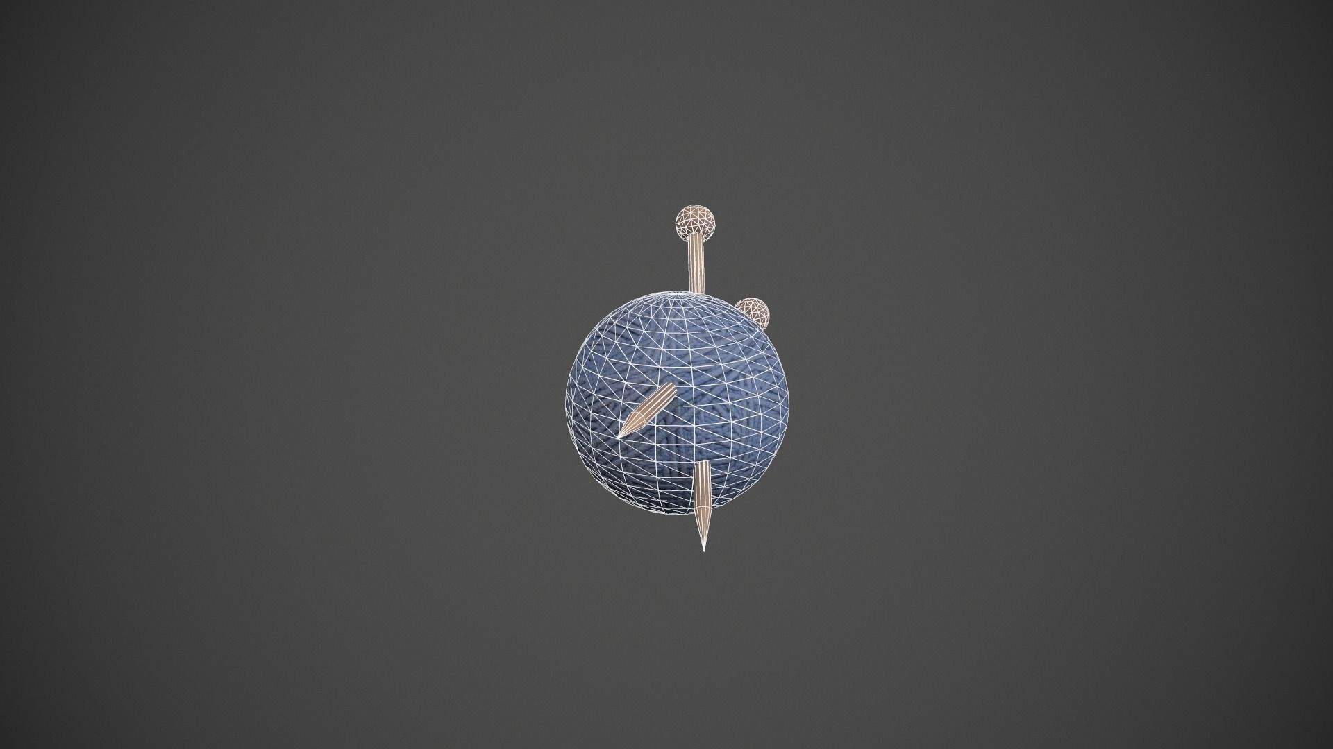 Blue Yarn and Needles Low-poly 3D model_18