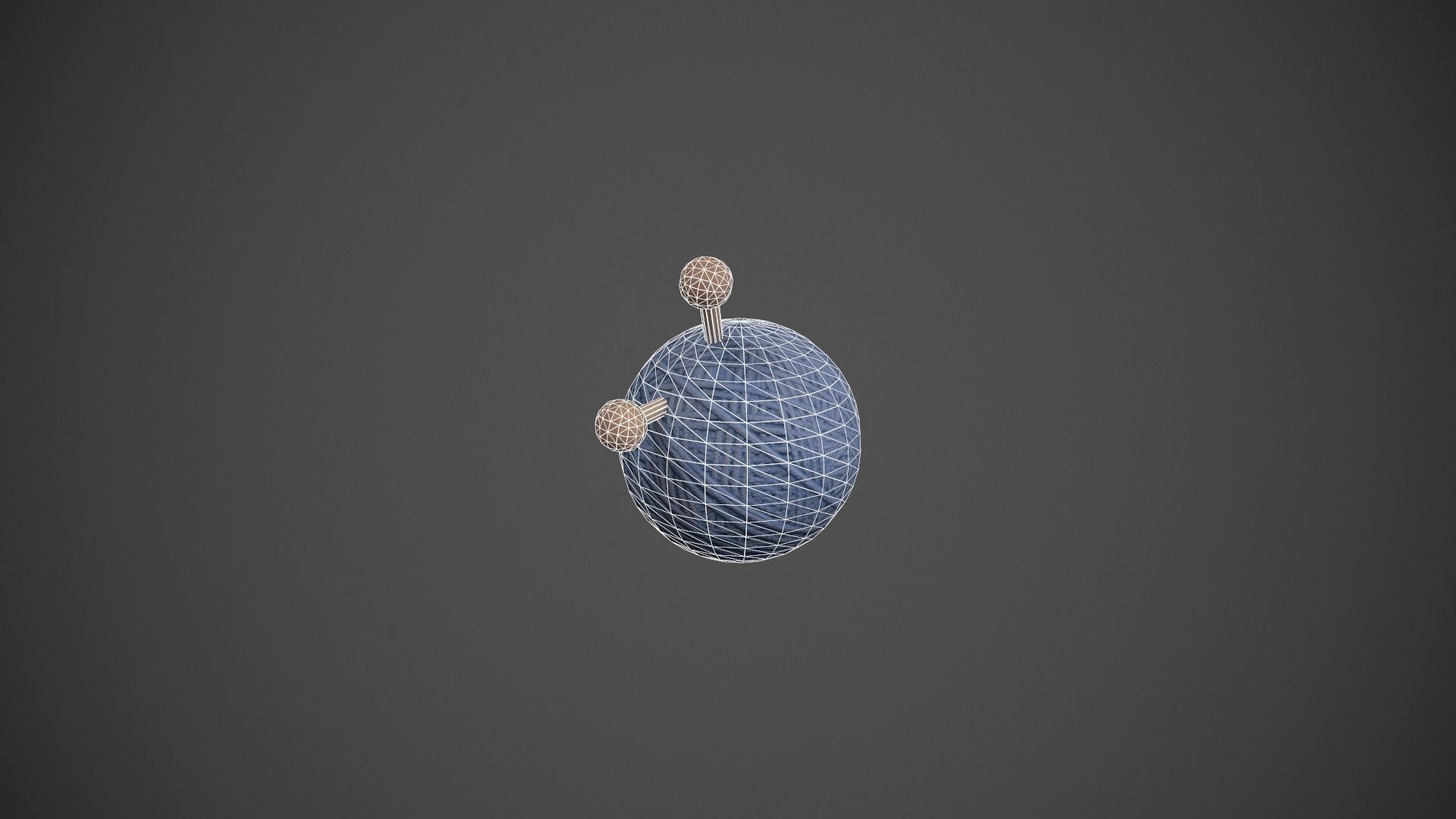 Blue Yarn and Needles Low-poly 3D model_14