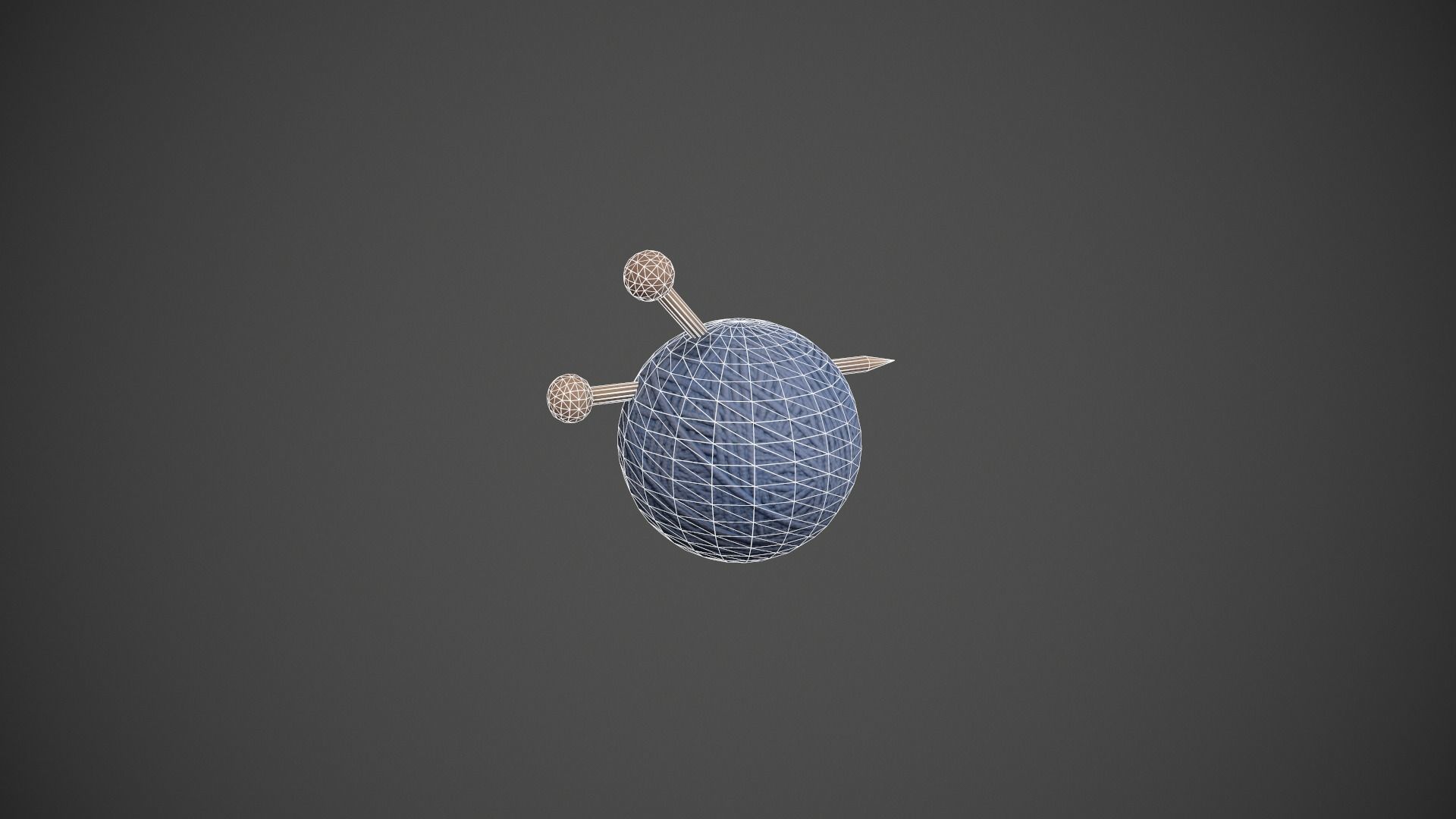 Blue Yarn and Needles Low-poly 3D model_15