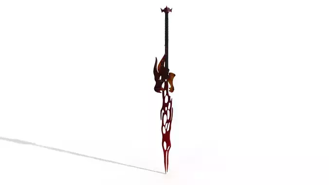 Dragon Flame Sword Low Poly