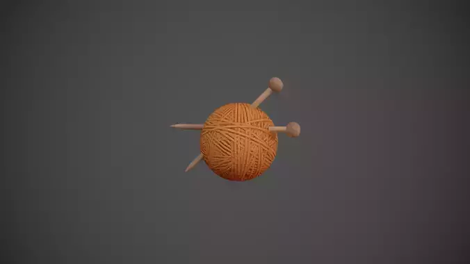 Orange Yarn and Needles