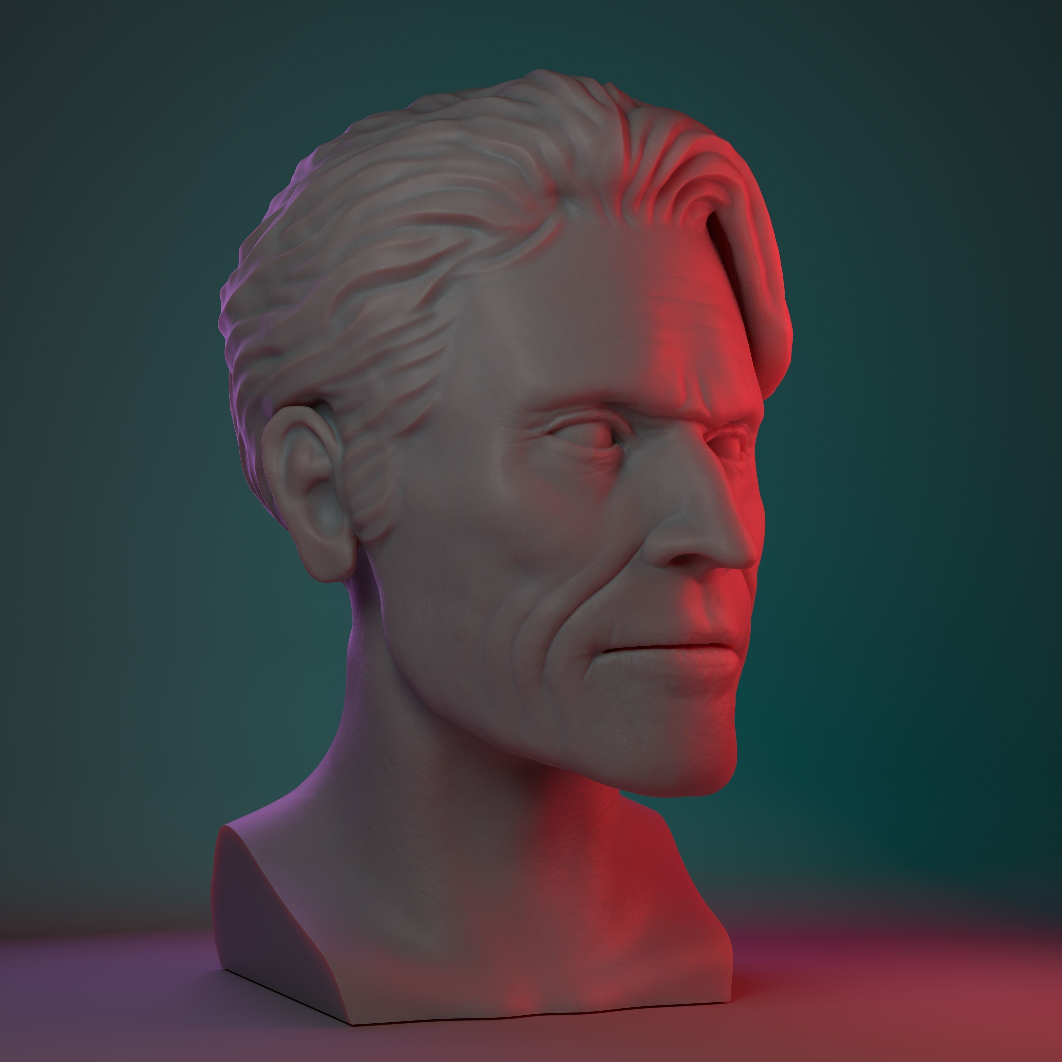 Willem Dafoe Bust Sculpture Ready to print 3D print model_1