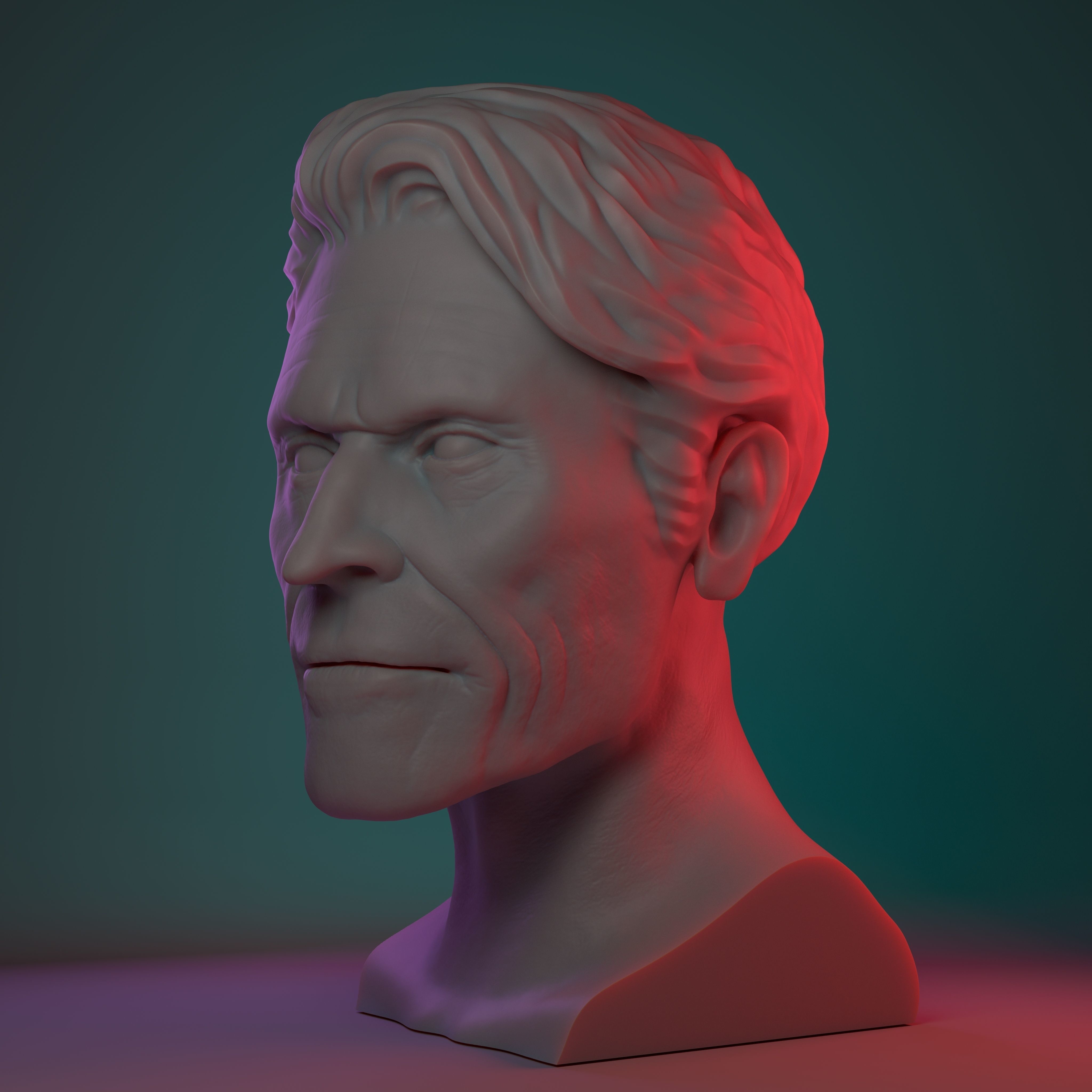 Willem Dafoe Bust Sculpture Ready to print 3D print model_2