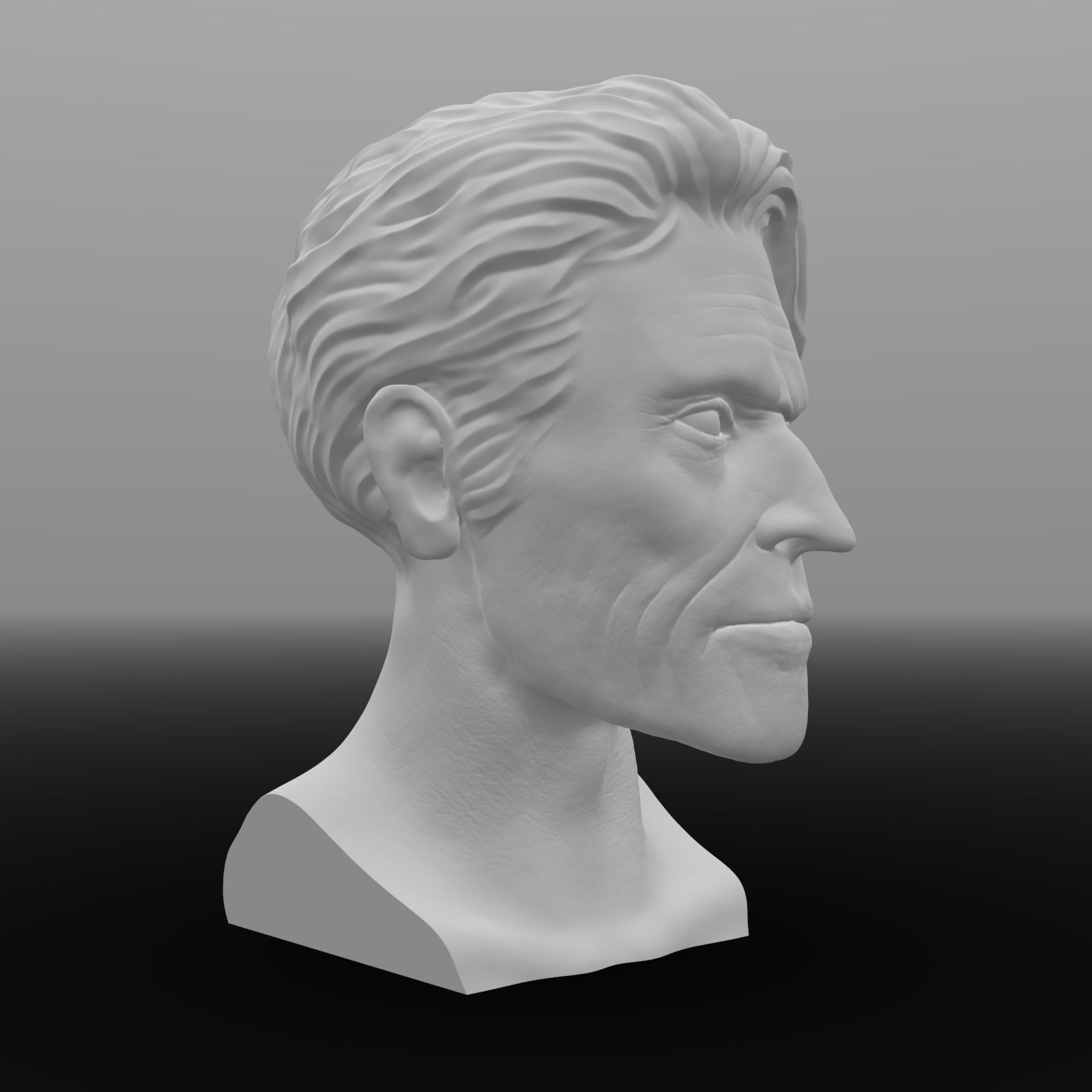 Willem Dafoe Bust Sculpture Ready to print 3D print model_5