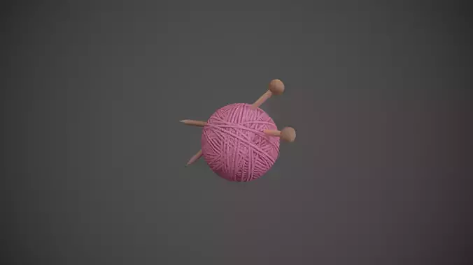 Pink Yarn and Needles