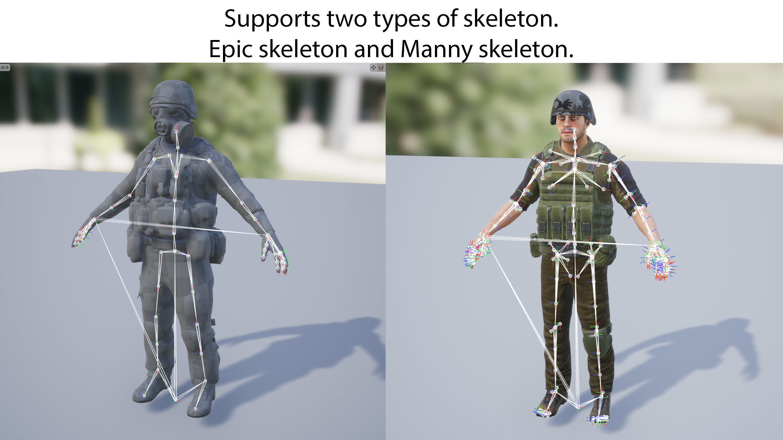 Modular military character Low-poly 3D model_10