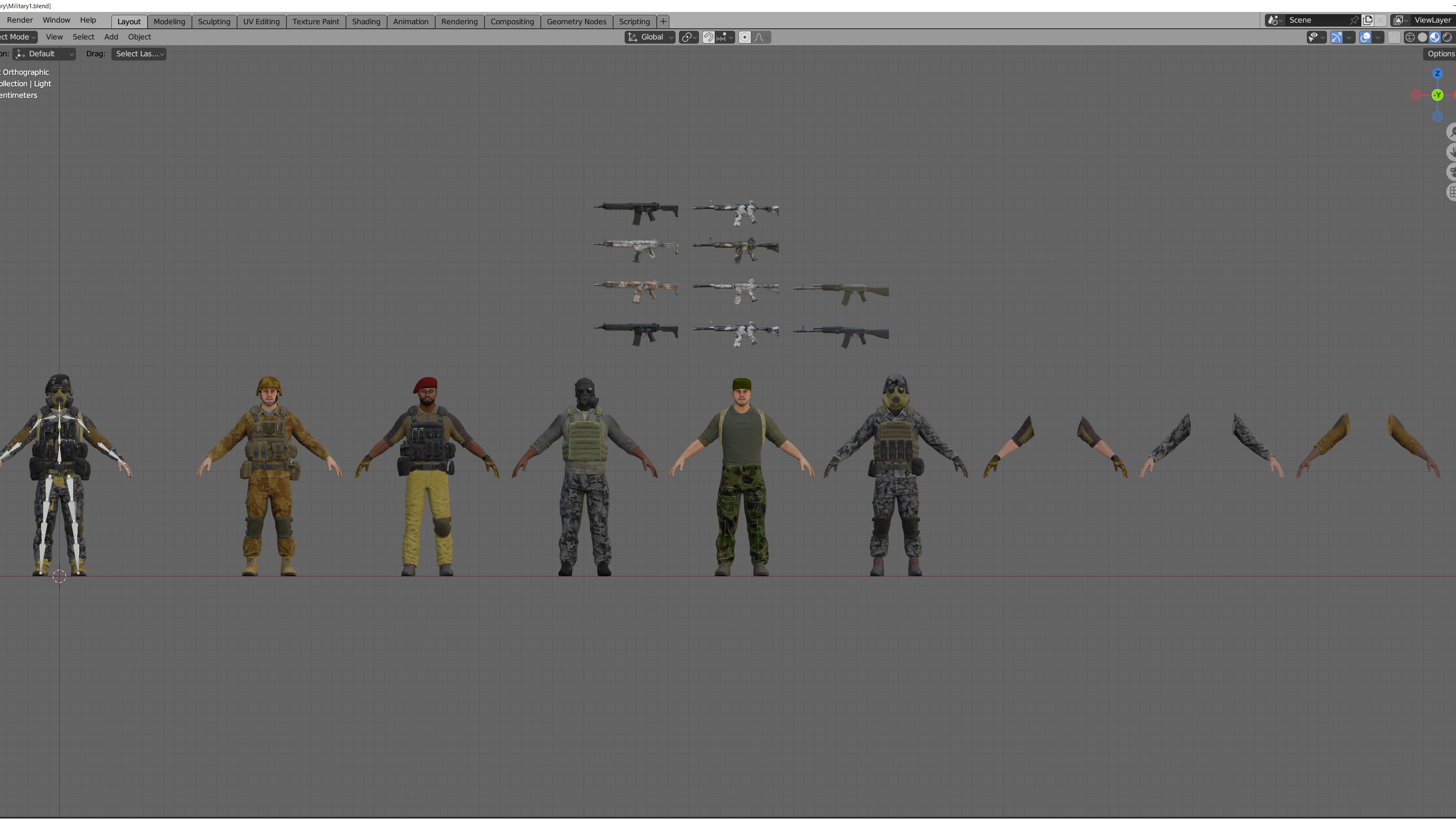 Modular military character Low-poly 3D model_12