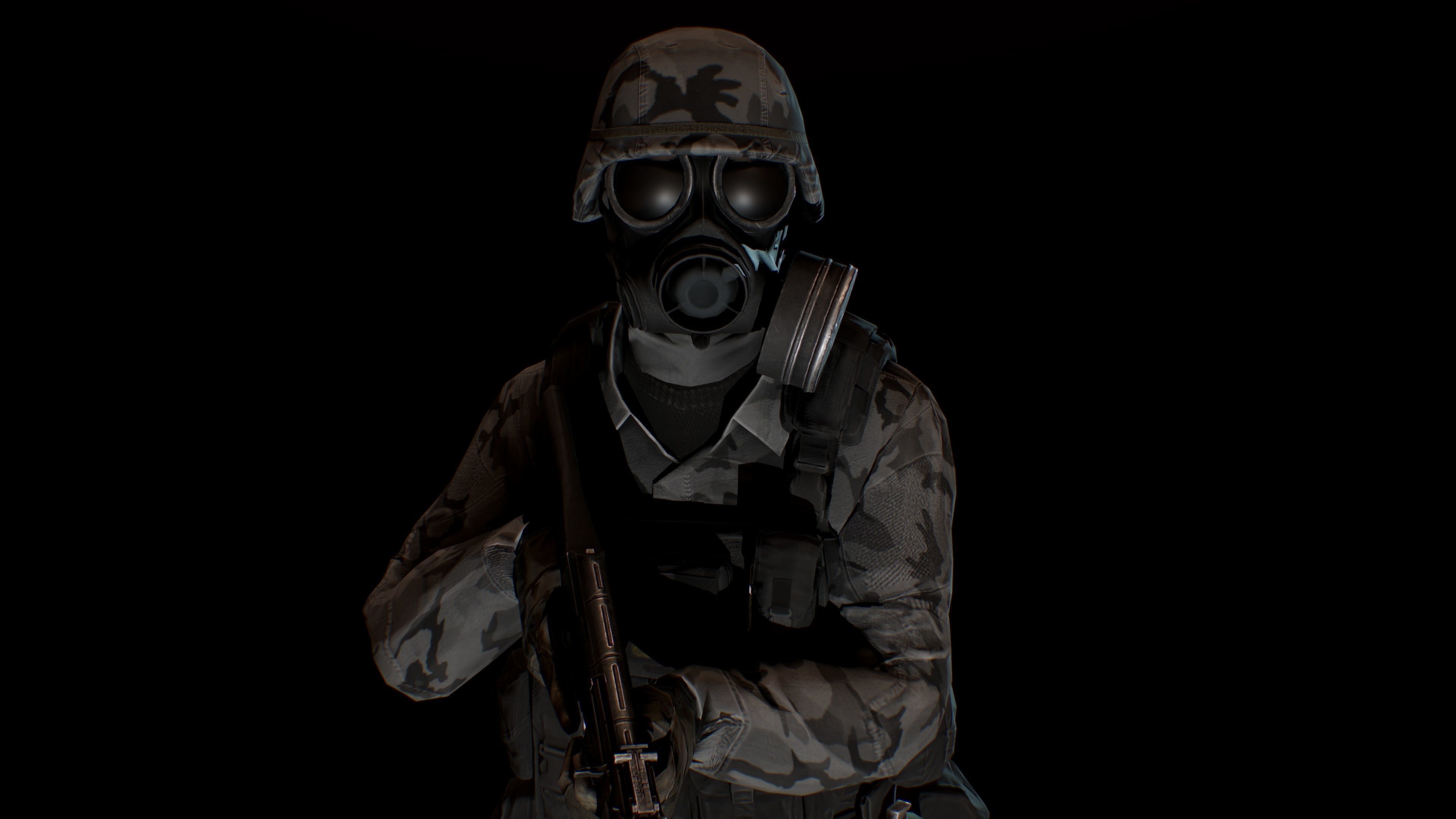 Modular military character Low-poly 3D model_23