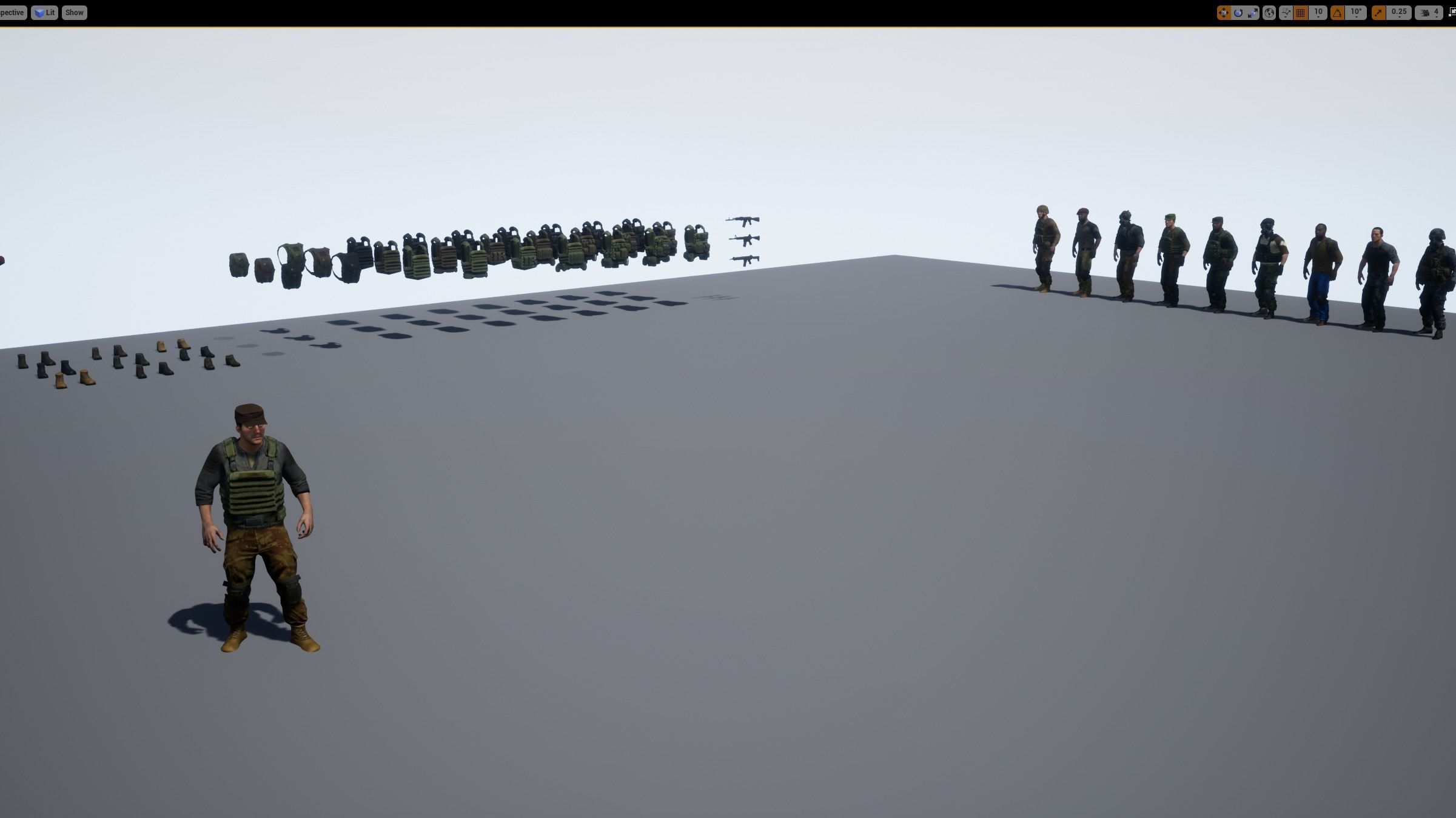 Modular military character Low-poly 3D model_15