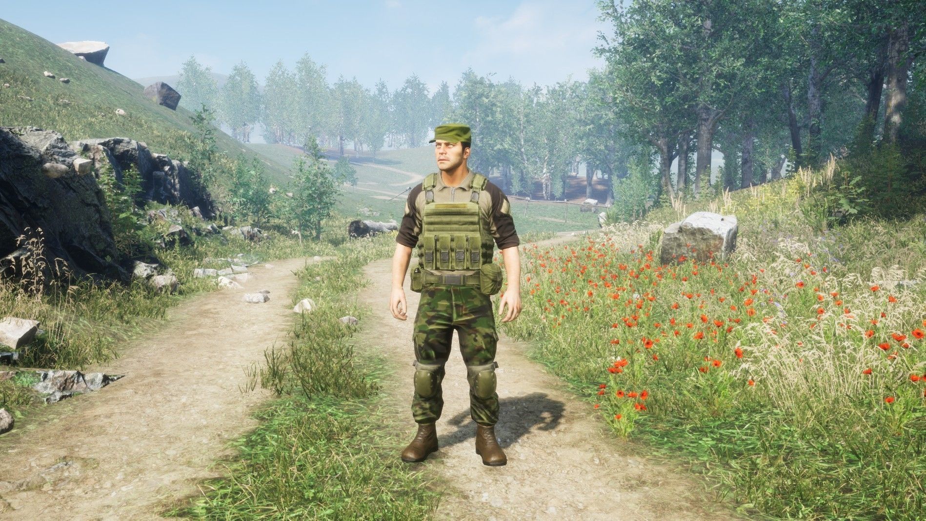 Modular military character Low-poly 3D model_29