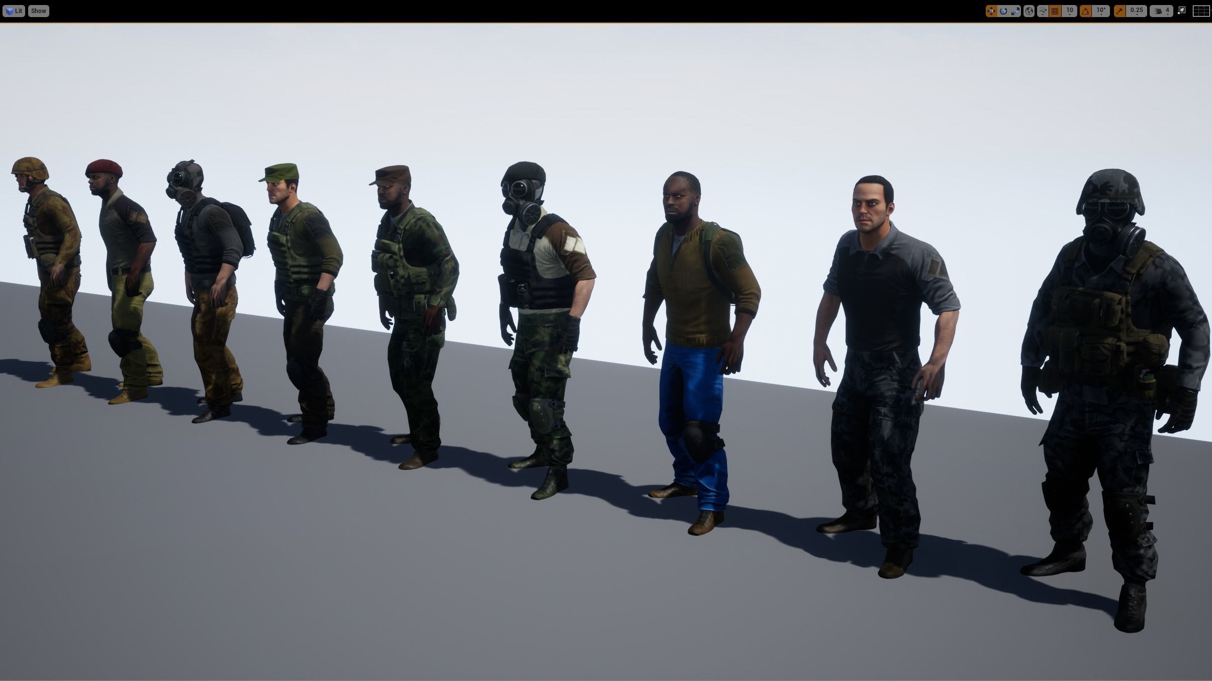Modular military character Low-poly 3D model_14