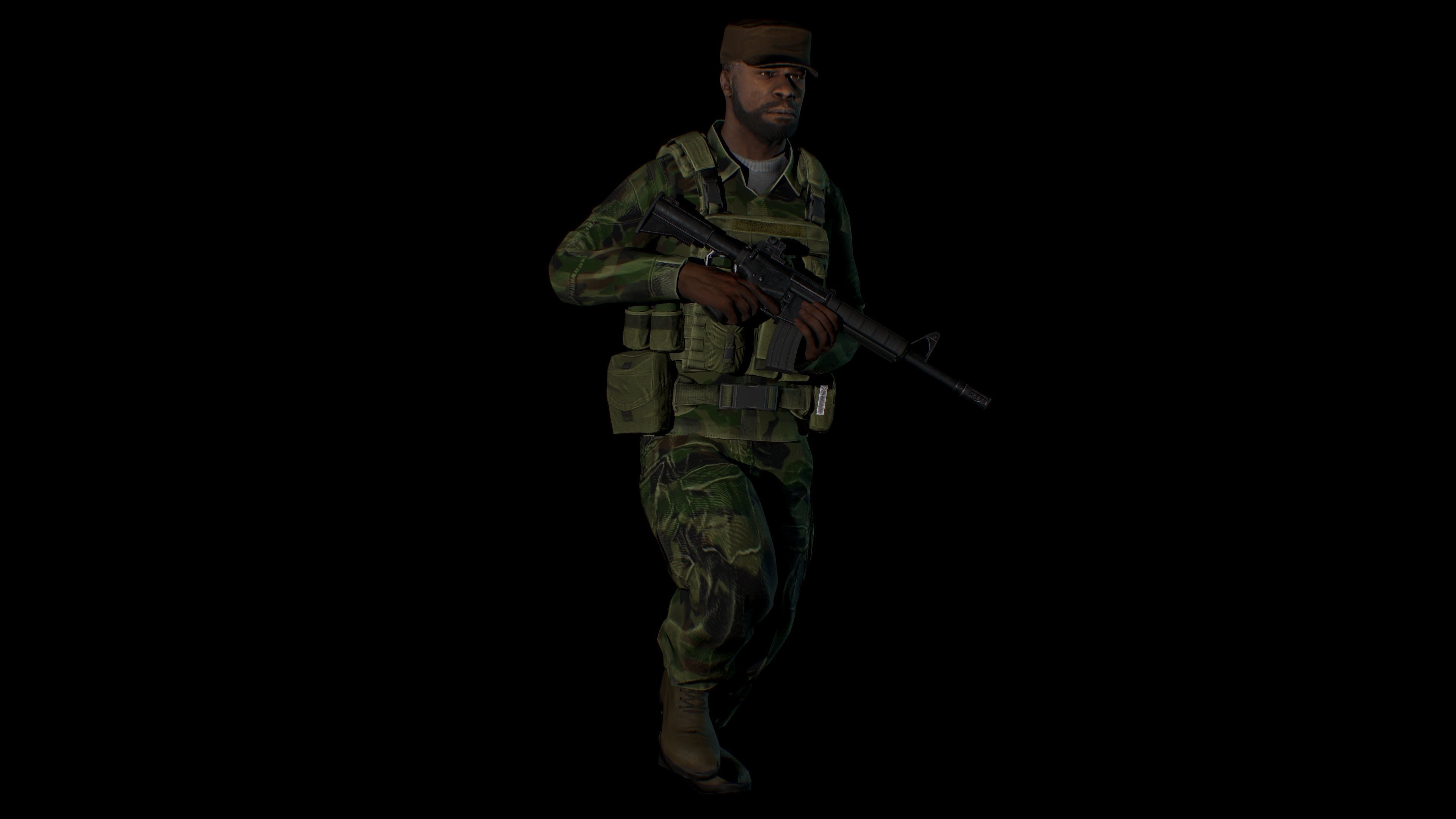 Modular military character Low-poly 3D model_25