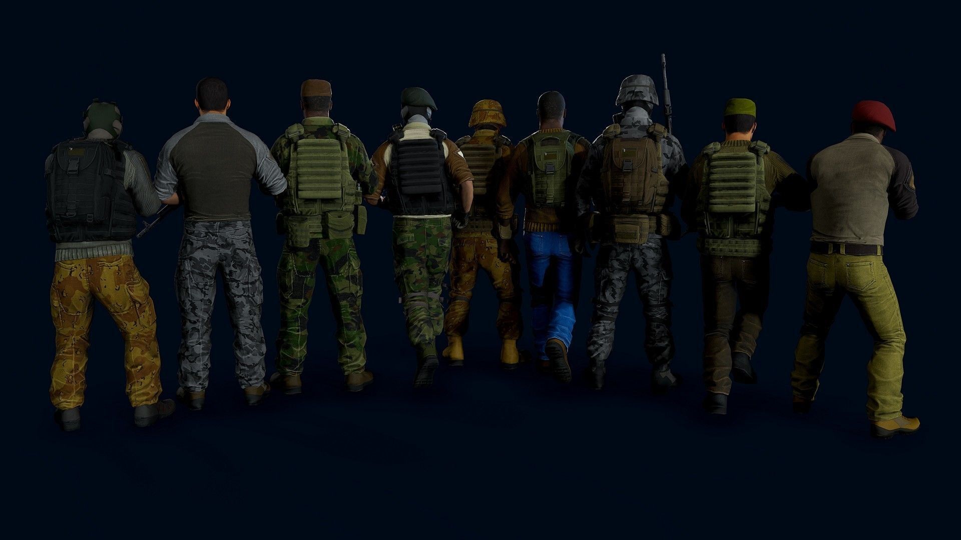 Modular military character Low-poly 3D model_21