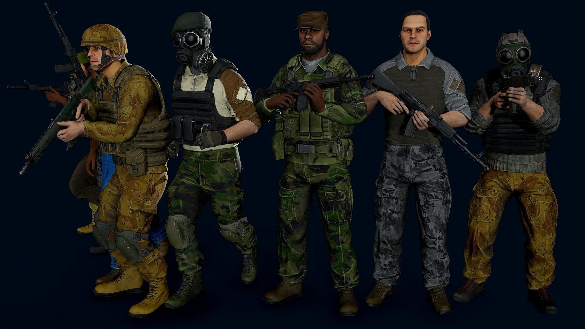 Modular military character Low-poly 3D model_6