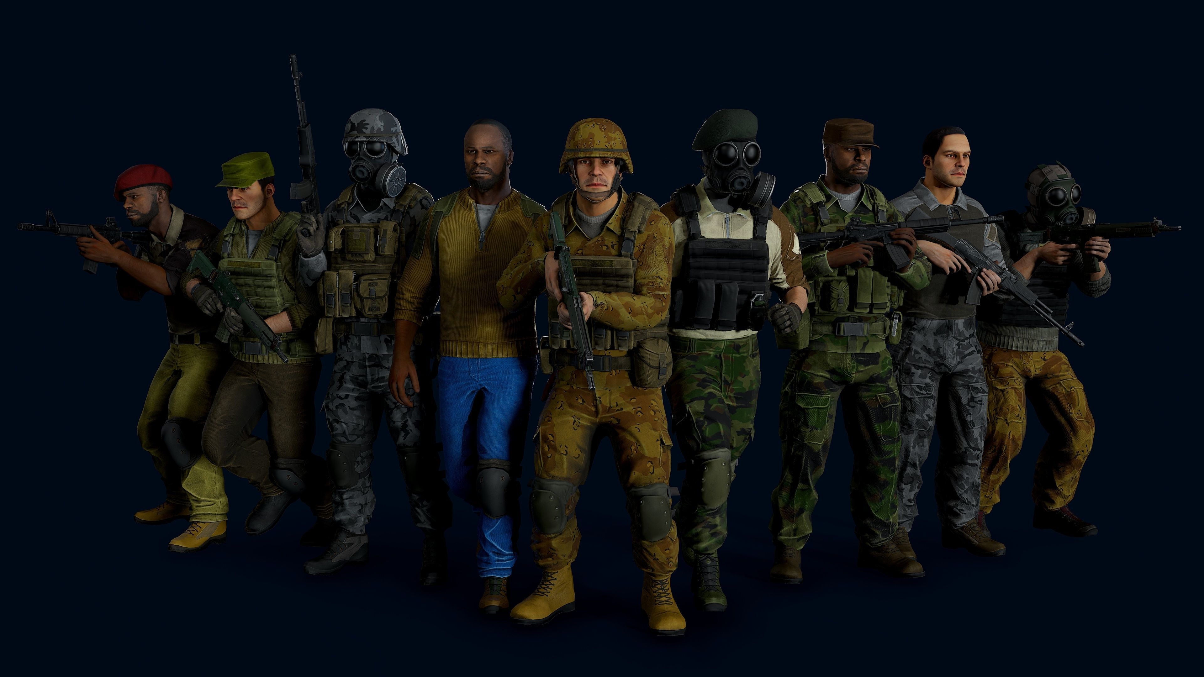 Modular military character Low-poly 3D model_4