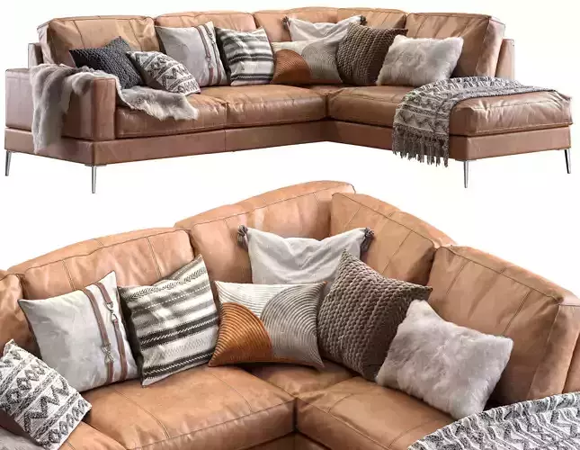 Capri sectional sofa 2 3D model