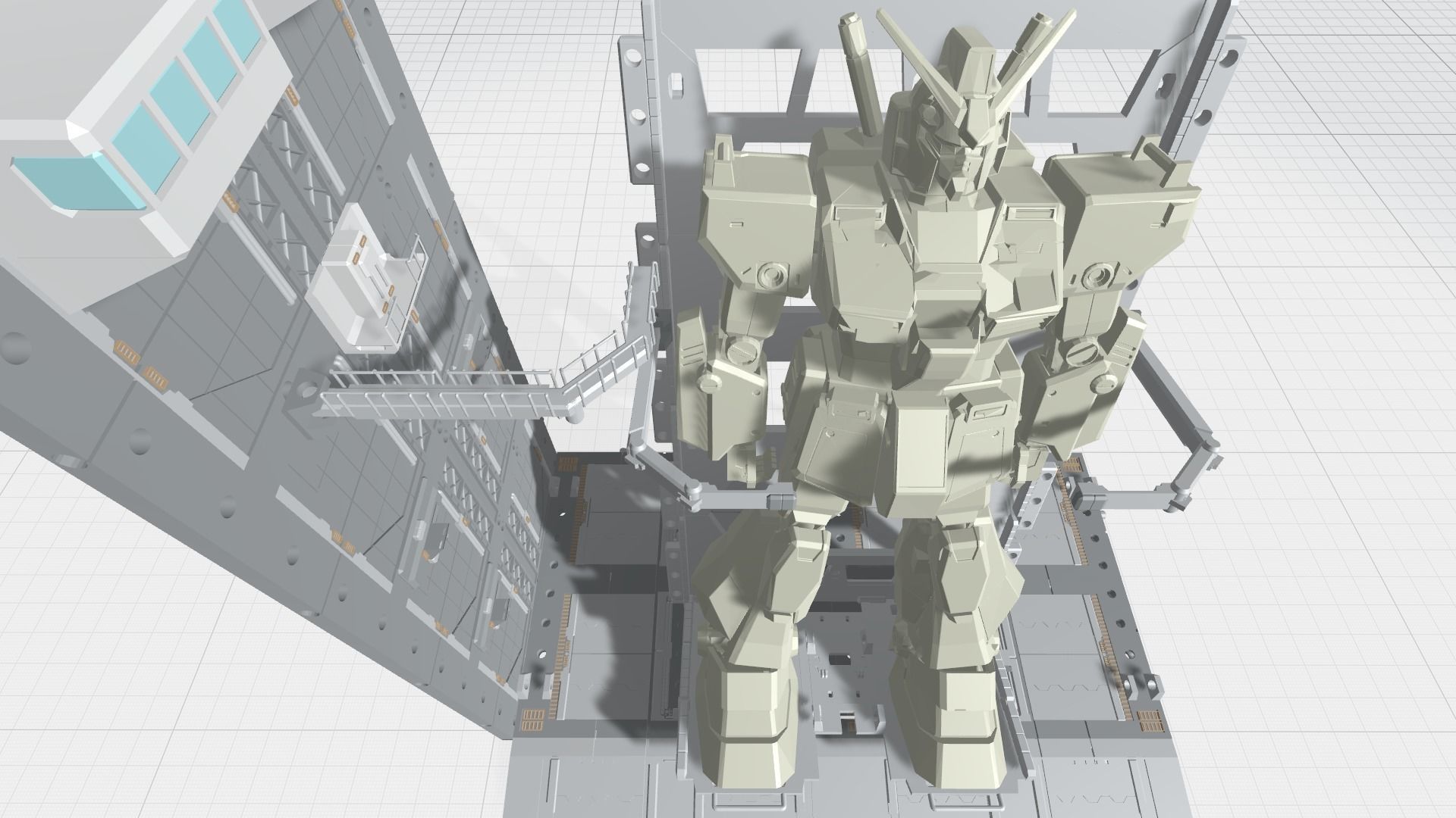 -MHB04C2 -Mecha Hangar Bay 04-2 MG Hangar Customizable Files 3D print model_5
