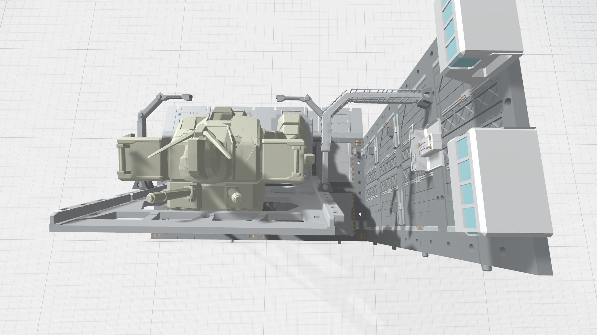 -MHB04C2 -Mecha Hangar Bay 04-2 MG Hangar Customizable Files 3D print model_7