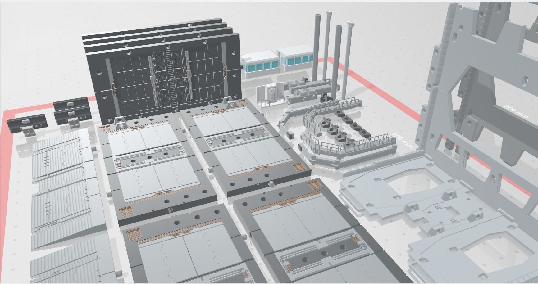 -MHB04C2 -Mecha Hangar Bay 04-2 MG Hangar Customizable Files 3D print model_1