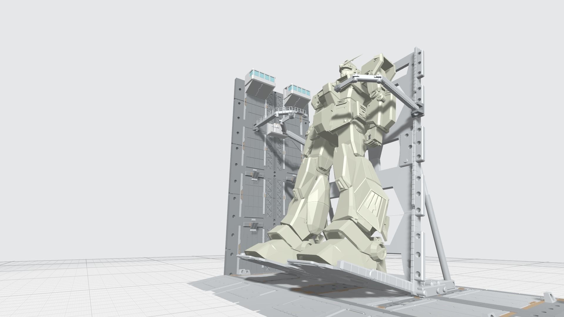 -MHB04C2 -Mecha Hangar Bay 04-2 MG Hangar Customizable Files 3D print model_6