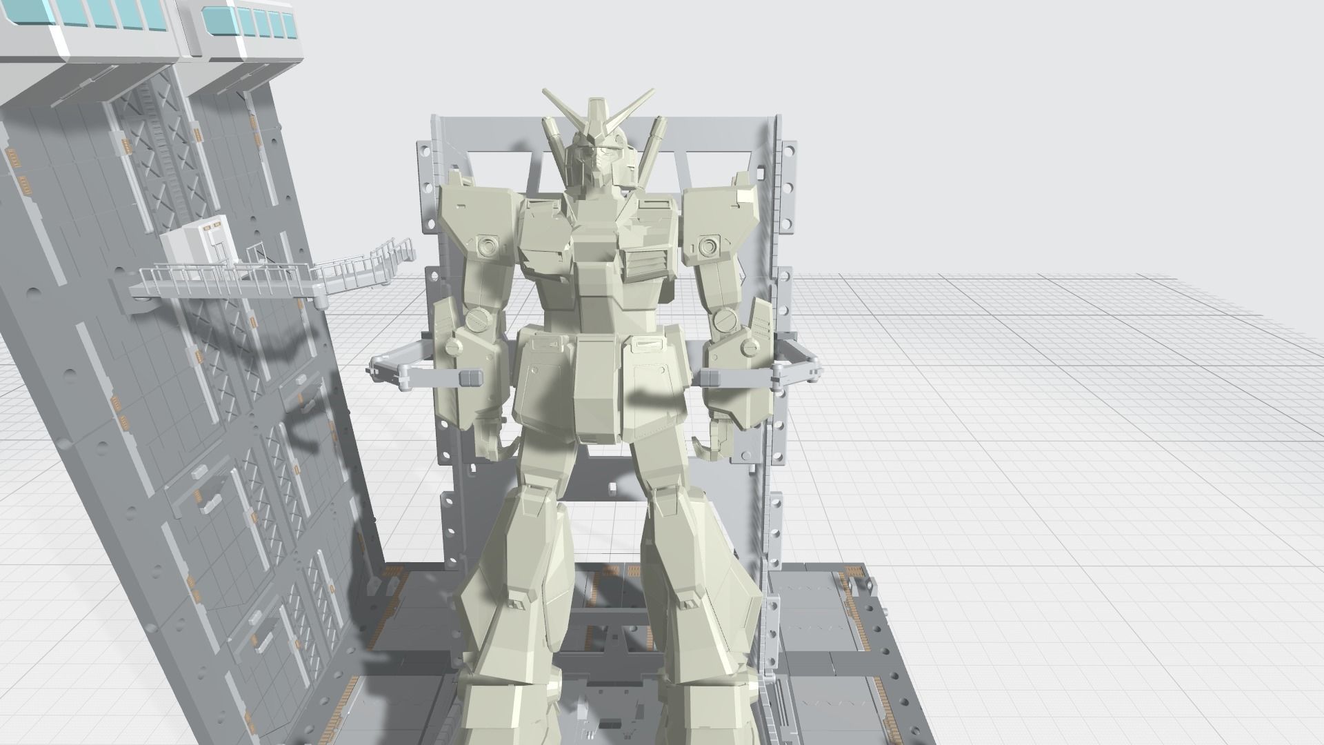 -MHB04C2 -Mecha Hangar Bay 04-2 MG Hangar Customizable Files 3D print model_3