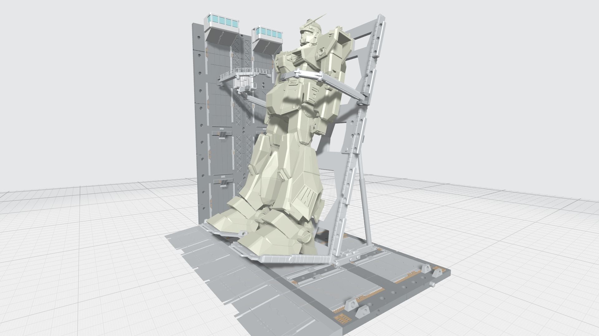 -MHB04C2 -Mecha Hangar Bay 04-2 MG Hangar Customizable Files 3D print model_4