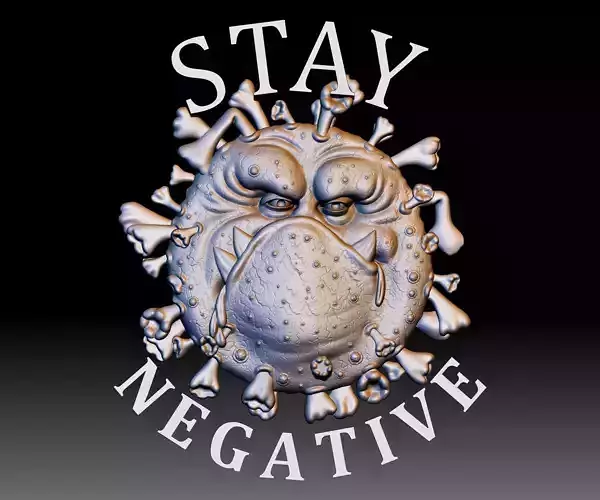 Covid Monster STL file Coronavirus relief for CNC router