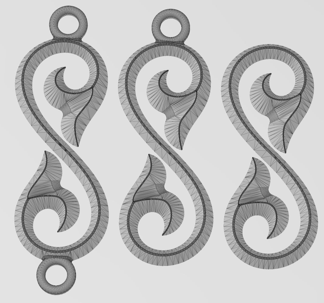 Floral scroll pendant charm and ornament 3D print model_11