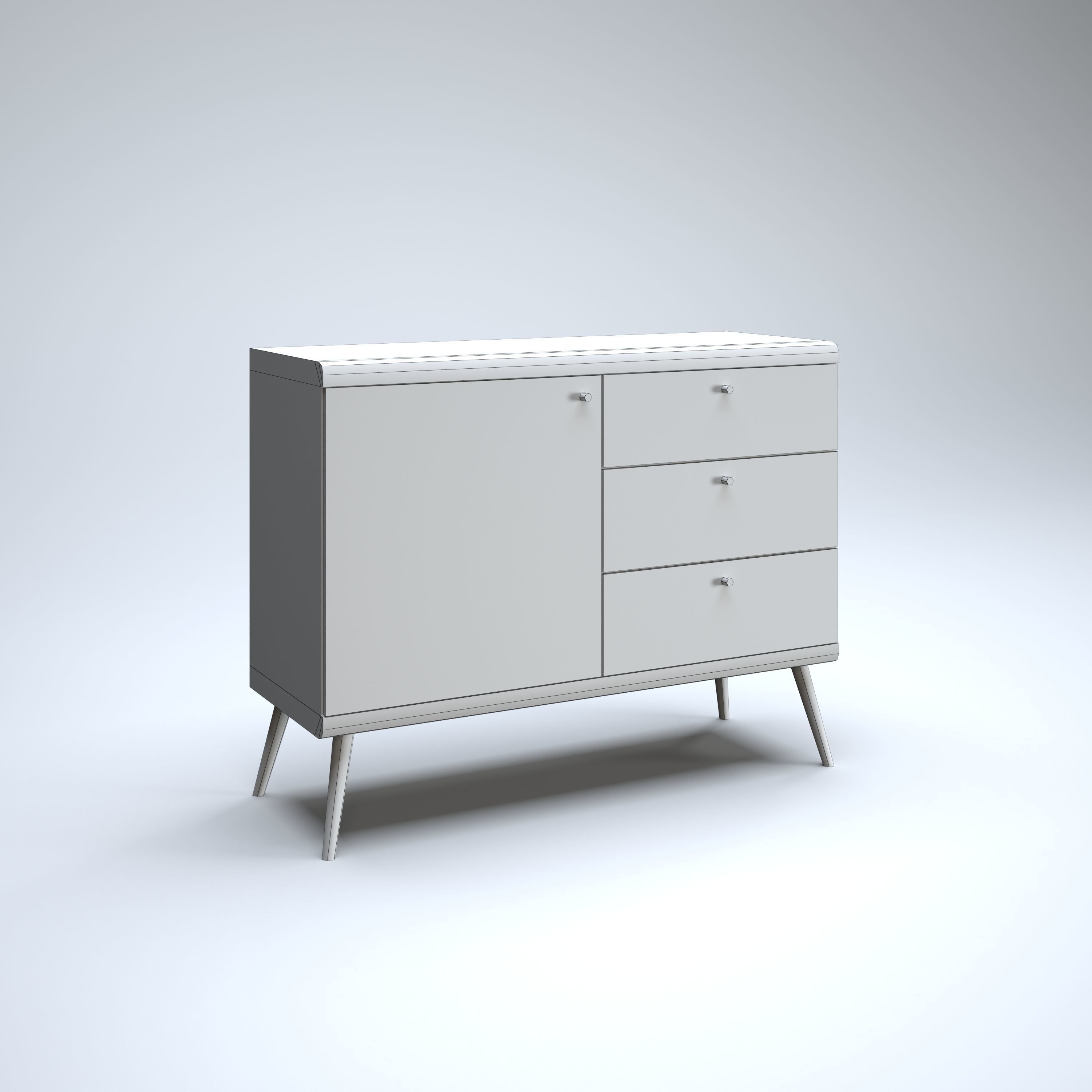 Modern Cabinet Low-poly 3D model_7
