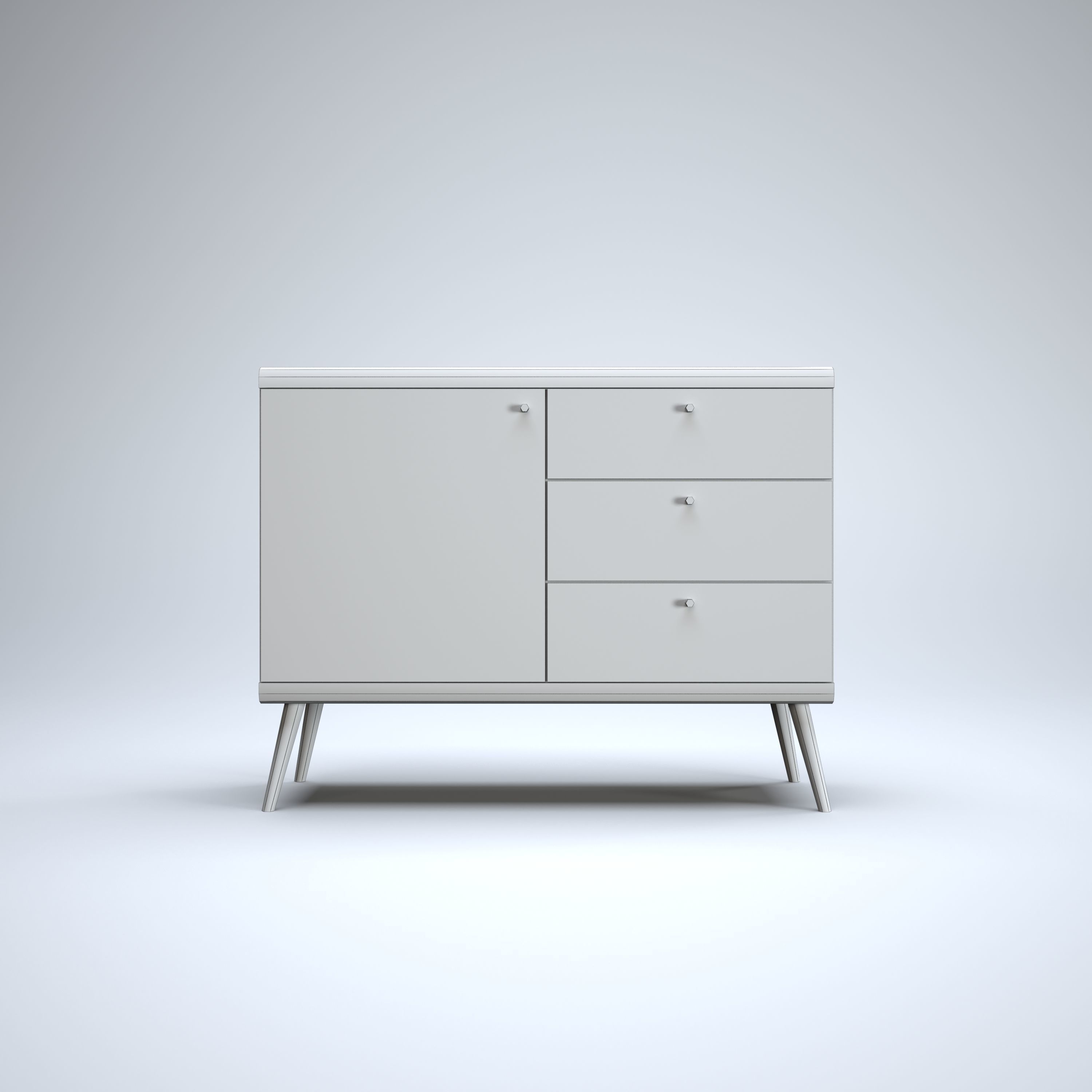 Modern Cabinet Low-poly 3D model_9