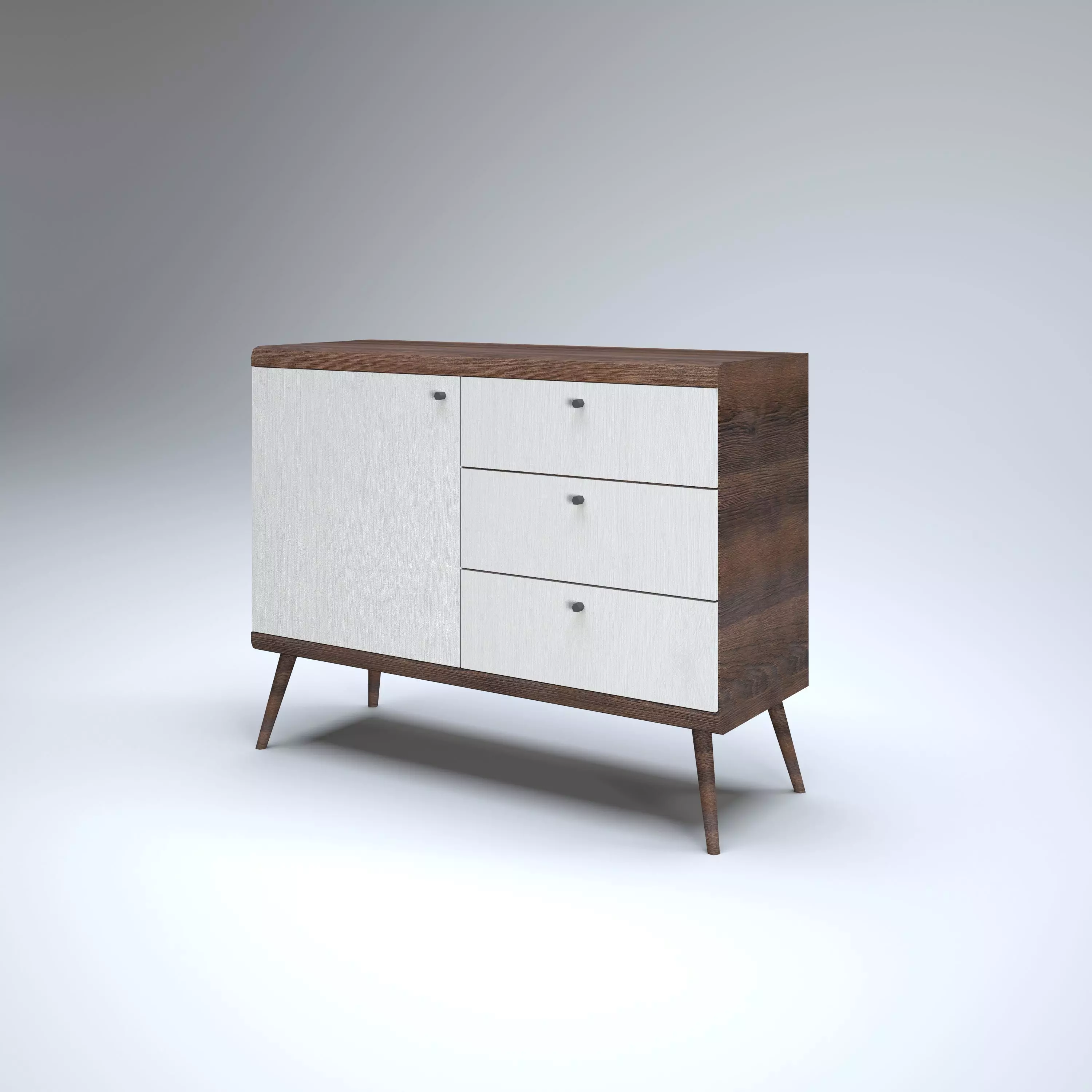 Modern Cabinet Low-poly 3D model_0