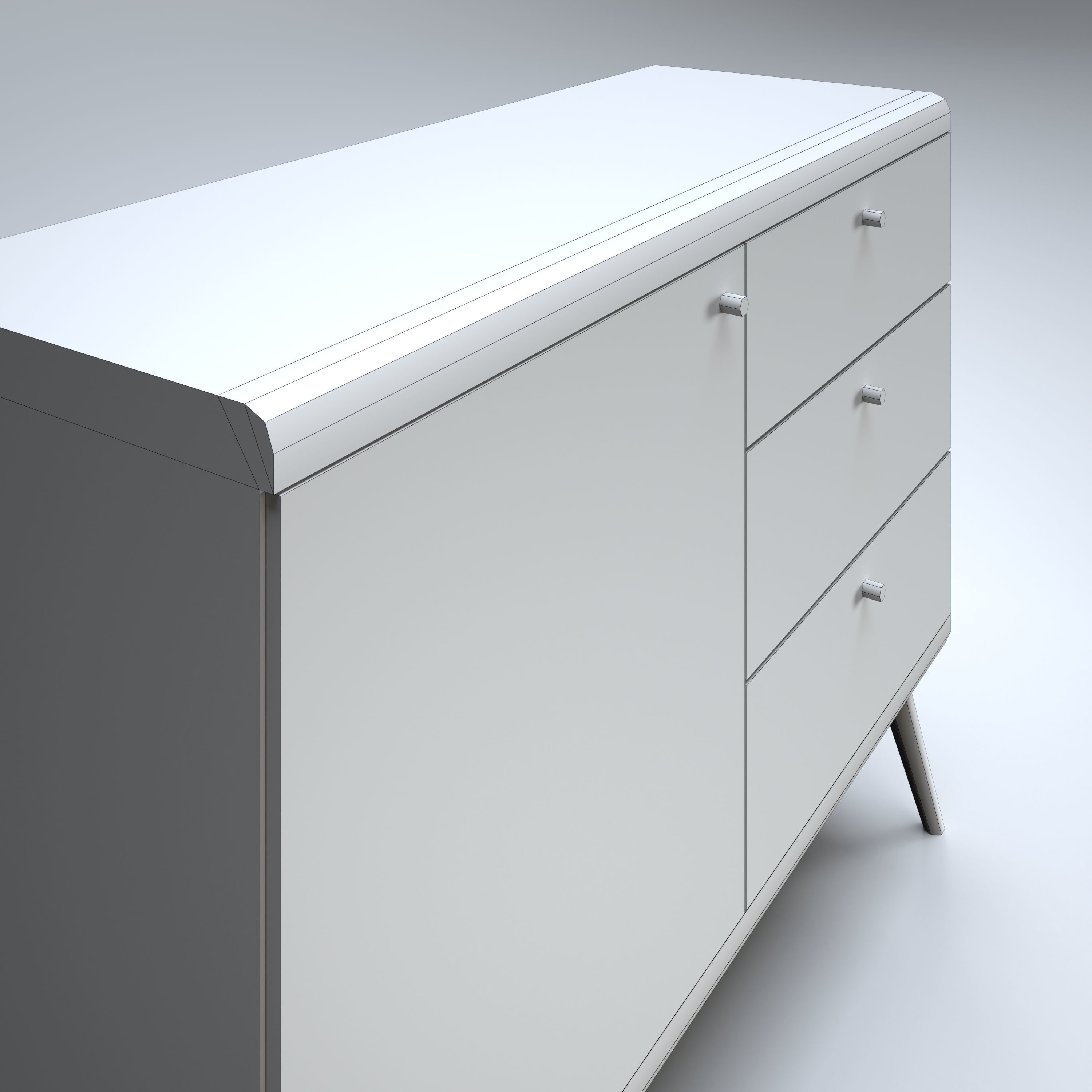 Modern Cabinet Low-poly 3D model_8
